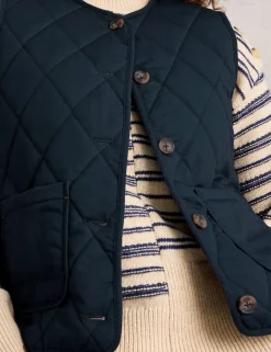 Button Front Quilted Gilet