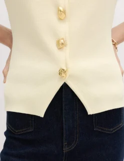 Button Front Slim Fit Knitted Waistcoat