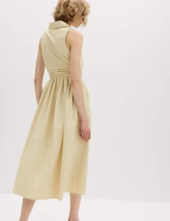 Button Through Midi Shirt Dress