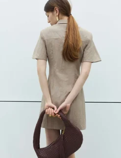 Button Through Mini Shirt Dress