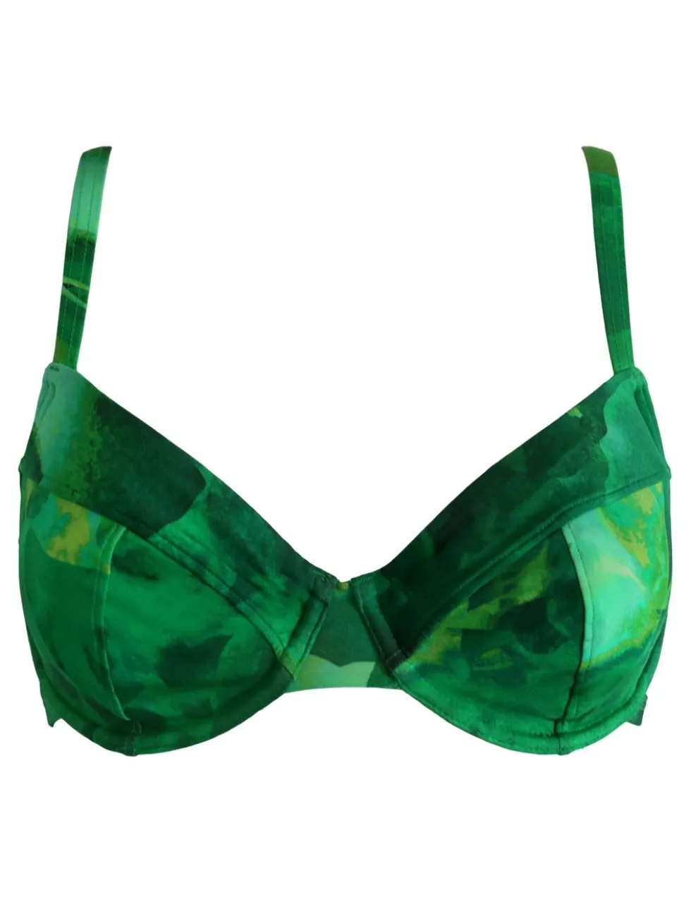 Cabana Printed Wired Plunge Bikini Top C-G