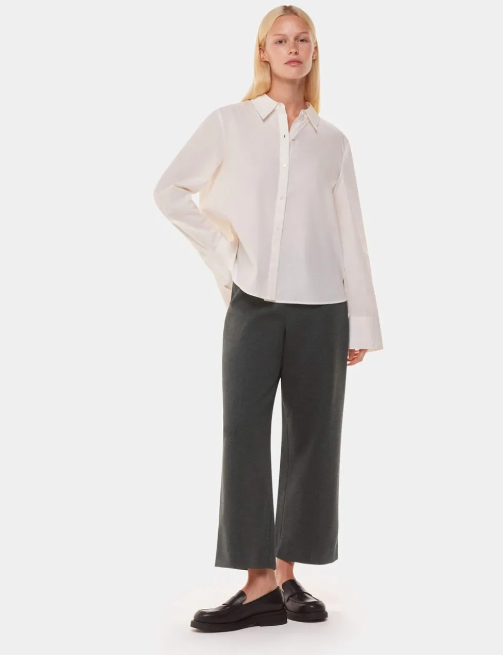 Camilla Side Zip Wide Leg Cropped Trousers