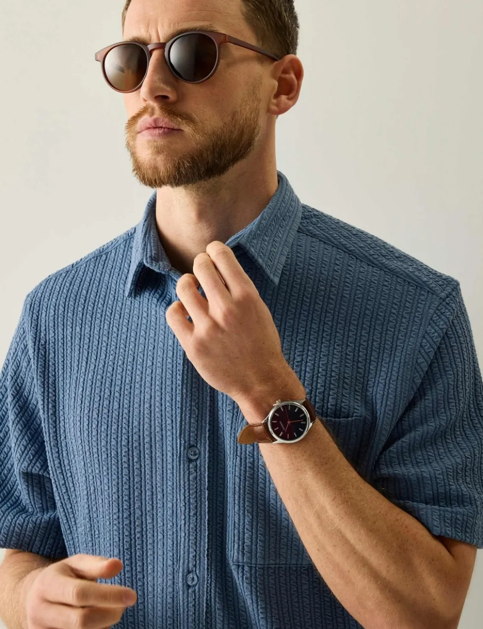 Camilo Relaxed Fit Seersucker Short Sleeve Shirt
