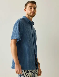 Camilo Relaxed Fit Seersucker Short Sleeve Shirt