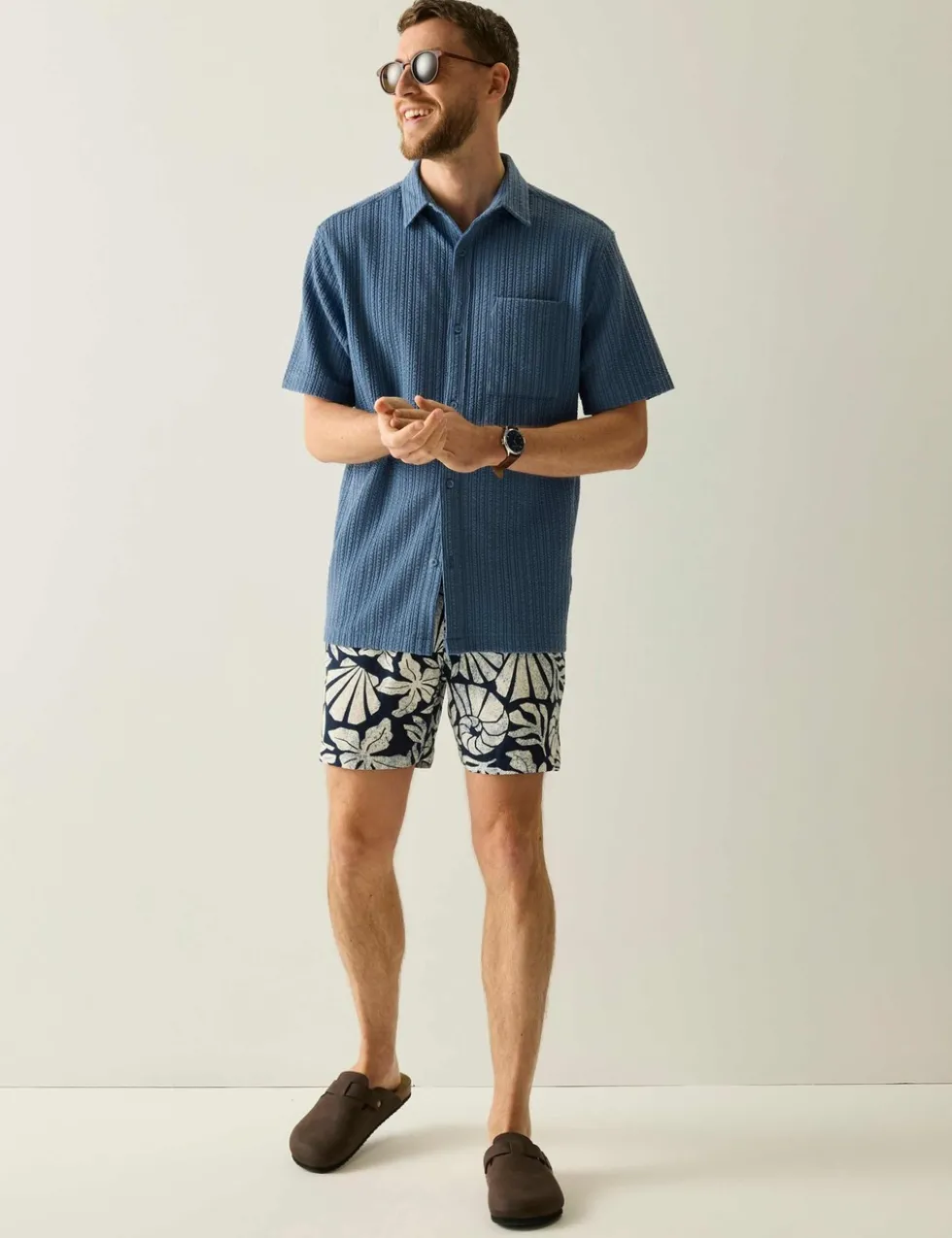 Camilo Relaxed Fit Seersucker Short Sleeve Shirt