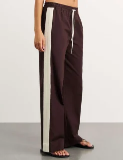 Canvas Side Stripe Wide Leg Trousers