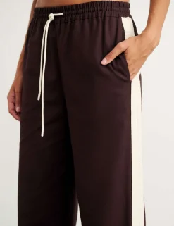 Canvas Side Stripe Wide Leg Trousers