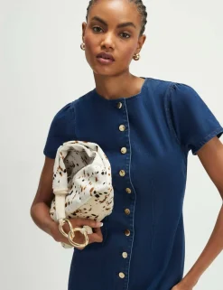 Cap Sleeve Button Through Midi Dress