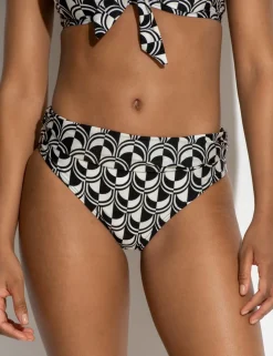 Casablanca Printed Roll Top Bikini Bottoms