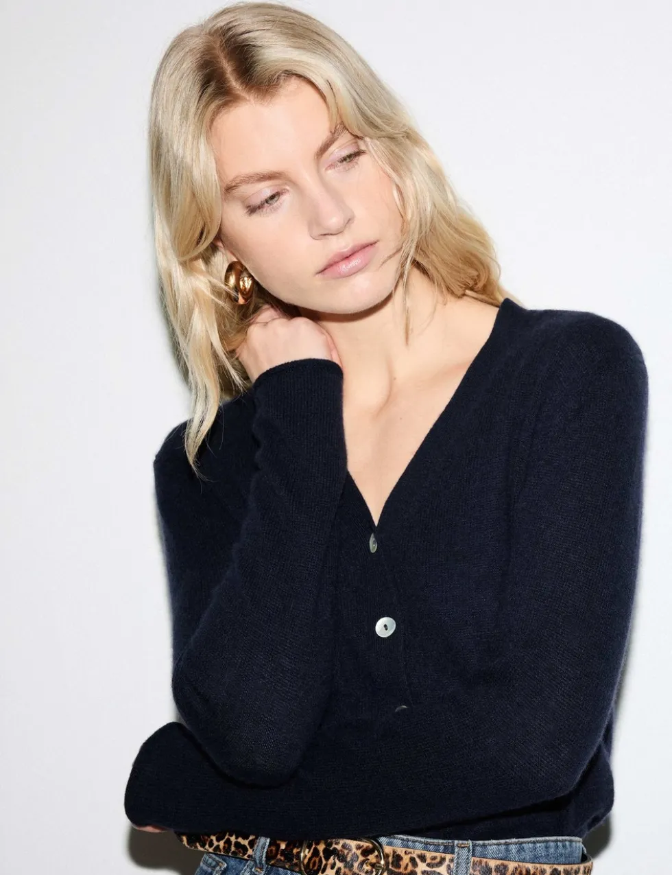 Cashmere Blend V-Neck Cardigan