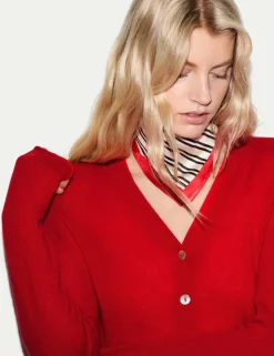 Cashmere Blend V-Neck Cardigan
