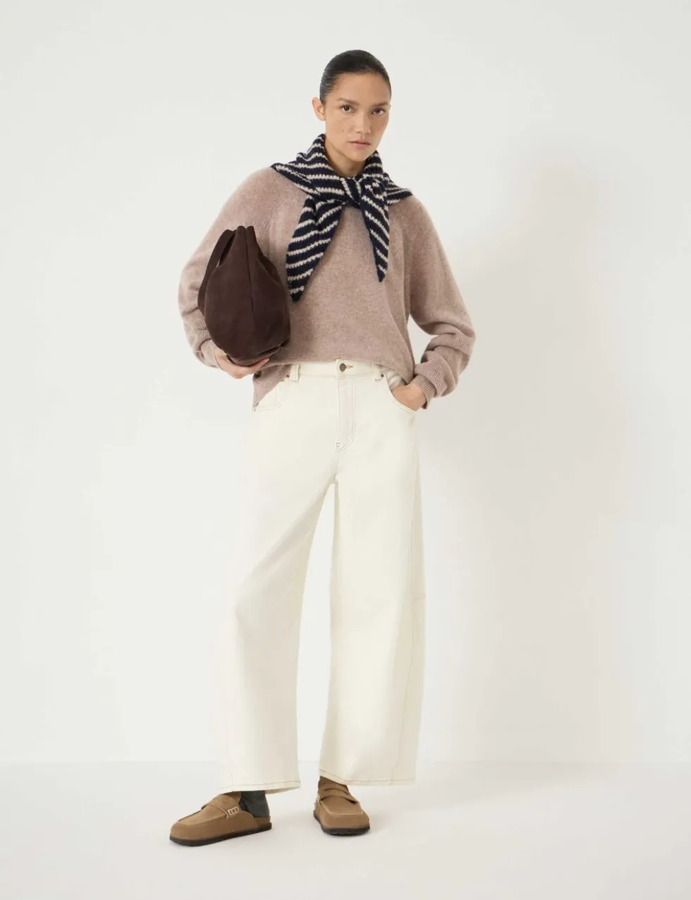 Cashmere Rich Textured Crew Neck Jumper