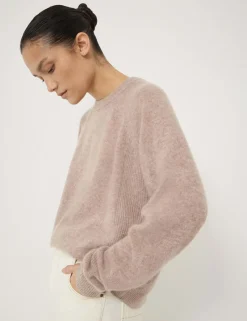 Cashmere Rich Textured Crew Neck Jumper