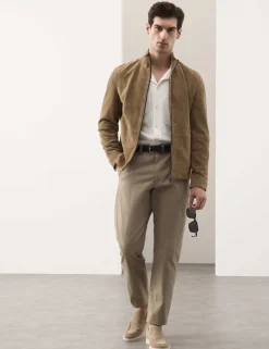 Cashmere Suede Funnel Neck Jacket