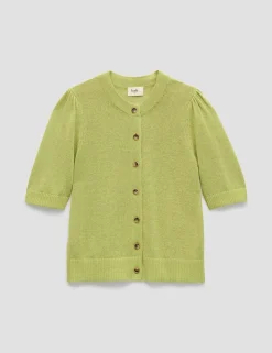 Celeste Linen and Cotton Short Sleeve Cardigan