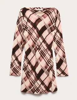 Checked Mini Slip Dress