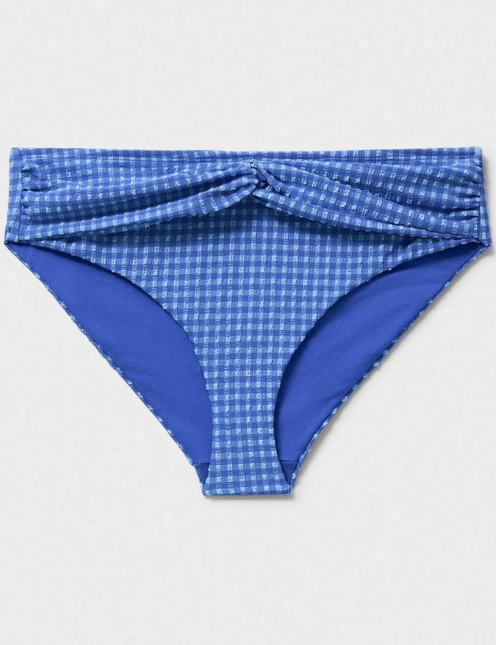 Checked Twist Front Bikini Bottoms