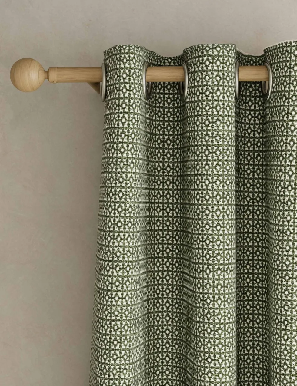 Chenille Geometric Eyelet Curtains