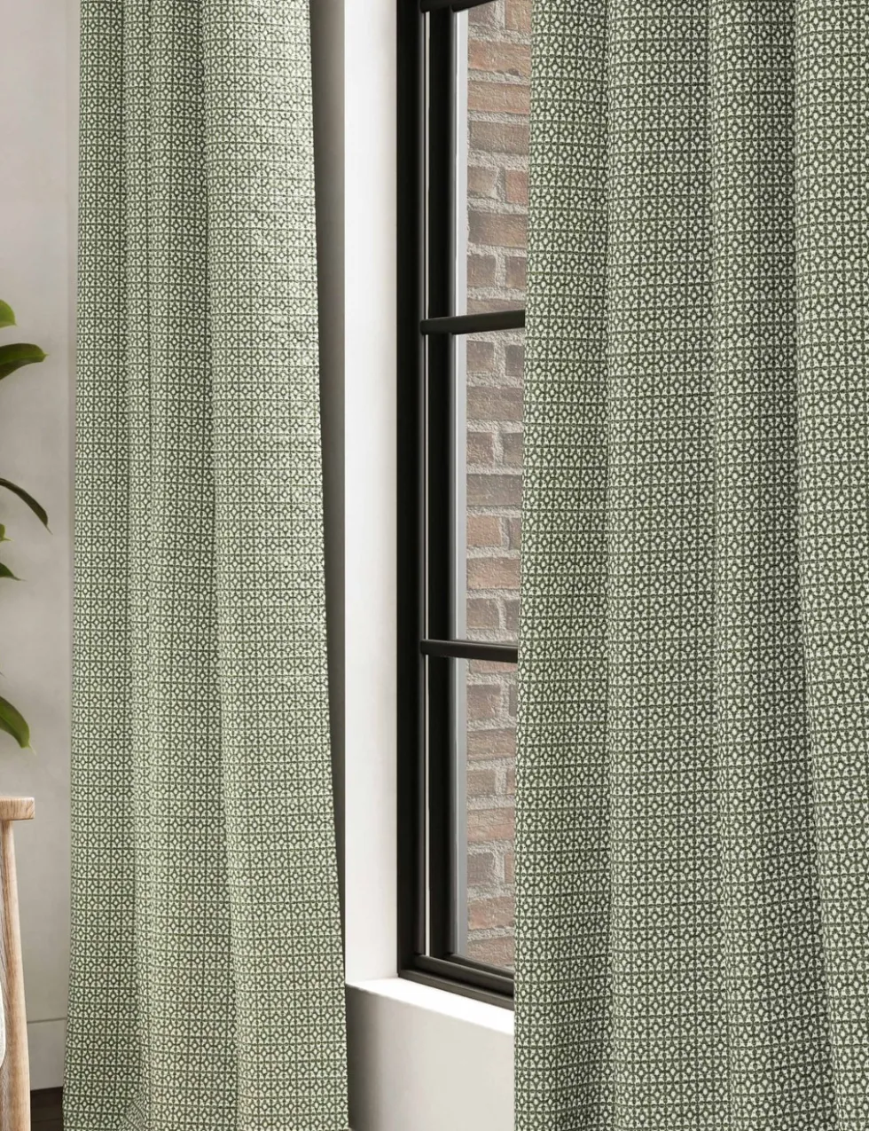 Chenille Geometric Eyelet Curtains