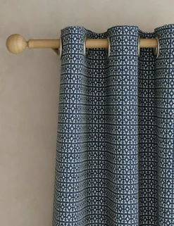 Chenille Geometric Eyelet Curtains