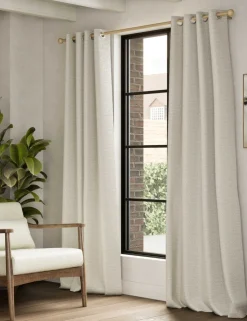Chenille Geometric Eyelet Curtains