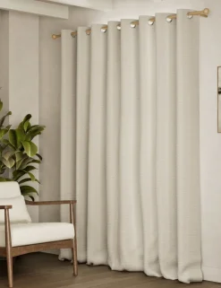Chenille Geometric Eyelet Curtains