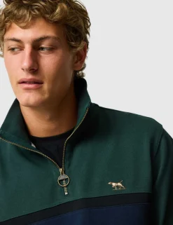 Chesterfield Pure Cotton Half Zip Sweatshirt