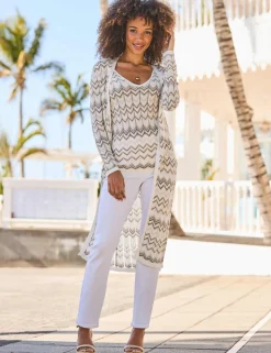 Chevron Edge to Edge Longline Cardigan