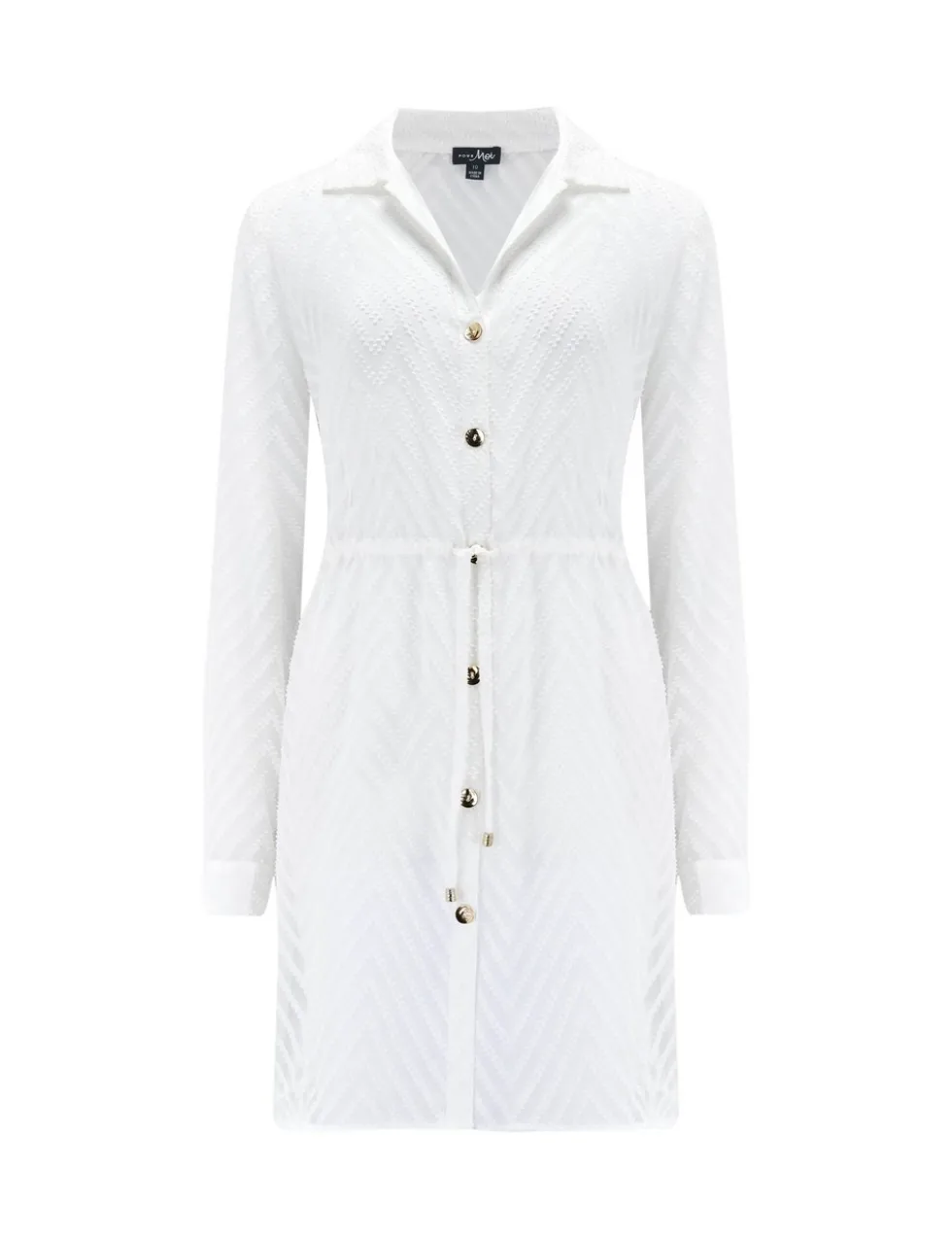 Chevron Stripe Button Through Beach Shirt