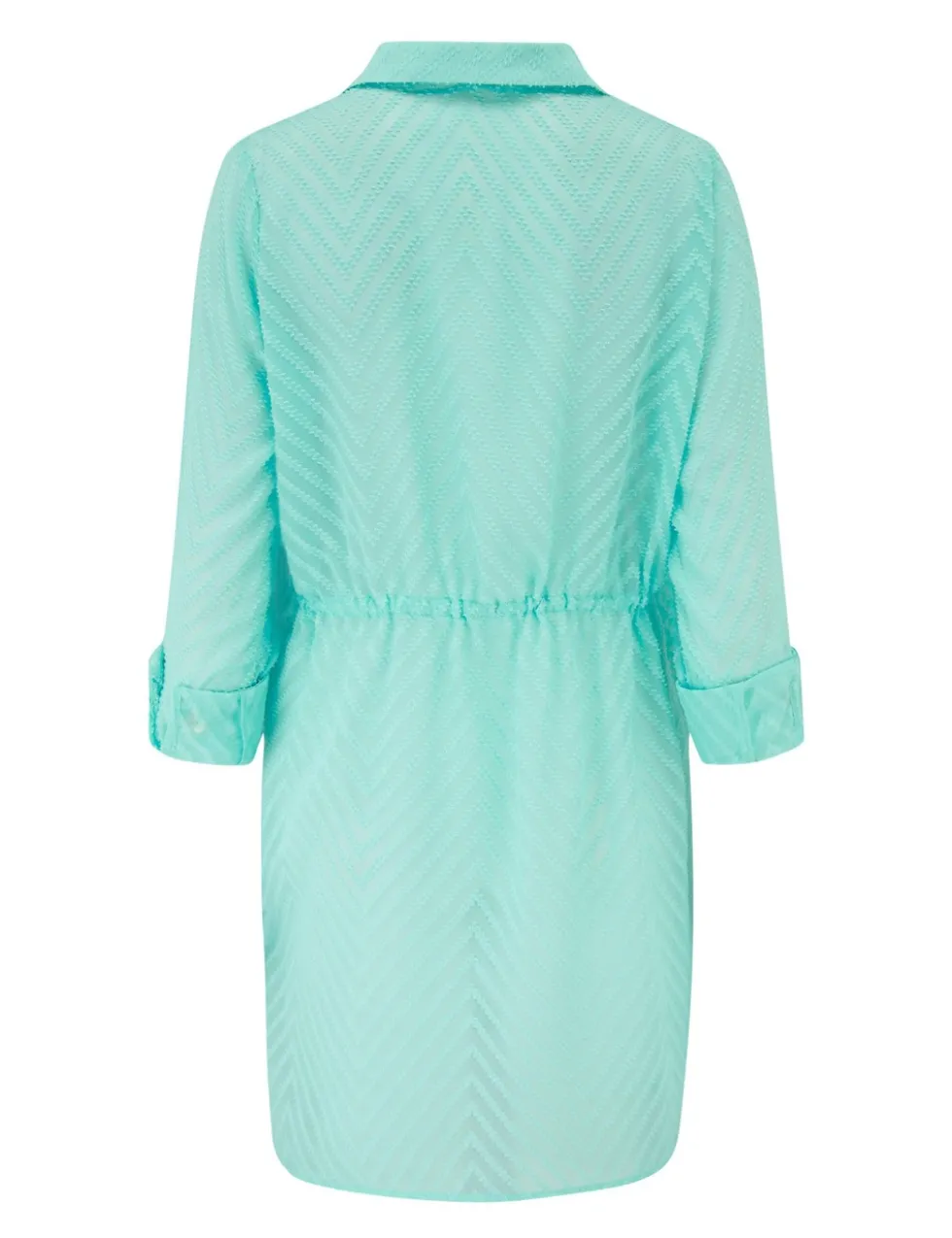 Chevron Stripe Button Through Beach Shirt