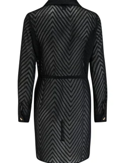 Chevron Stripe Button Through Beach Shirt