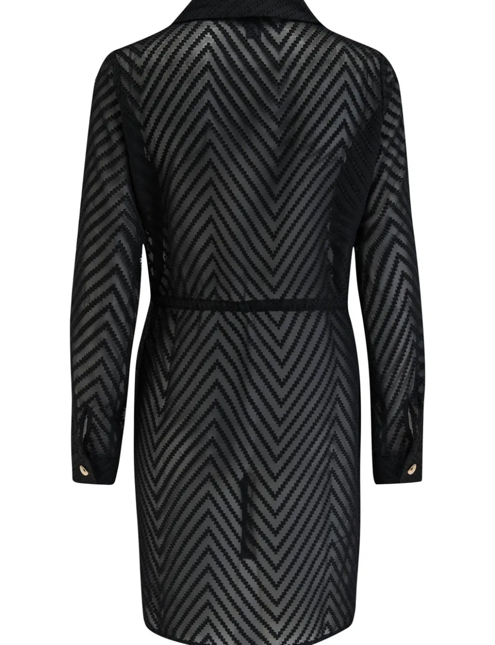 Chevron Stripe Button Through Beach Shirt