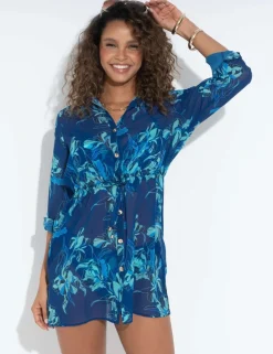 Chiffon Button Through Beach Shirt