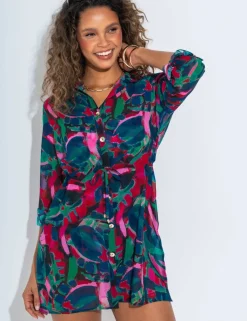 Chiffon Button Through Beach Shirt