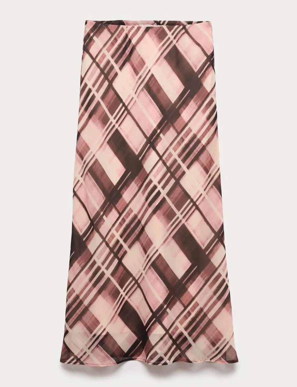 Chiffon Checked Midaxi Slip Skirt