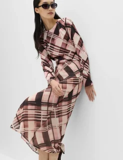 Chiffon Checked Midaxi Slip Skirt