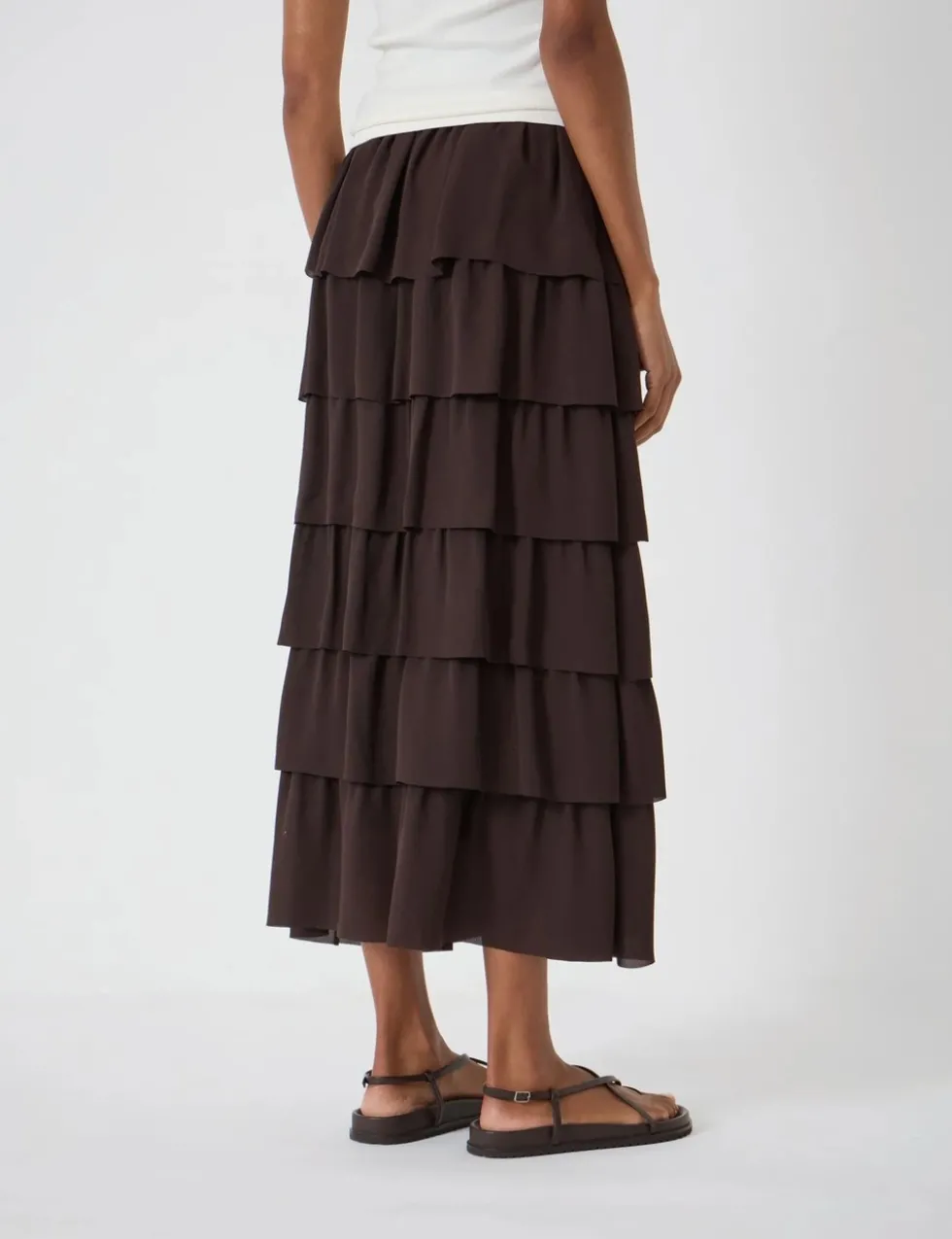 Chiffon Midi Tiered Skirt
