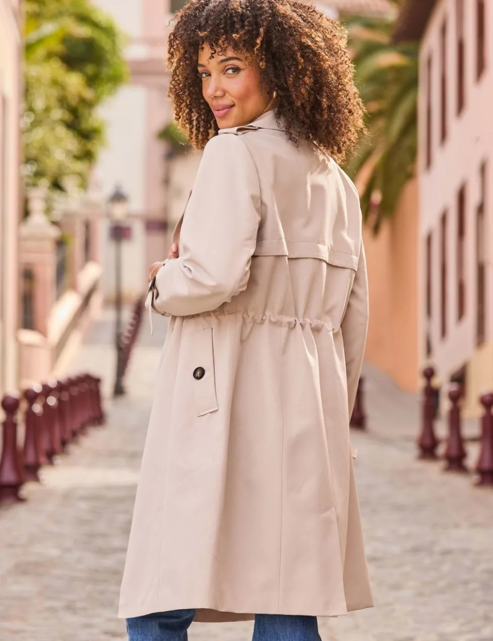 Cinched Waist Trench Coat