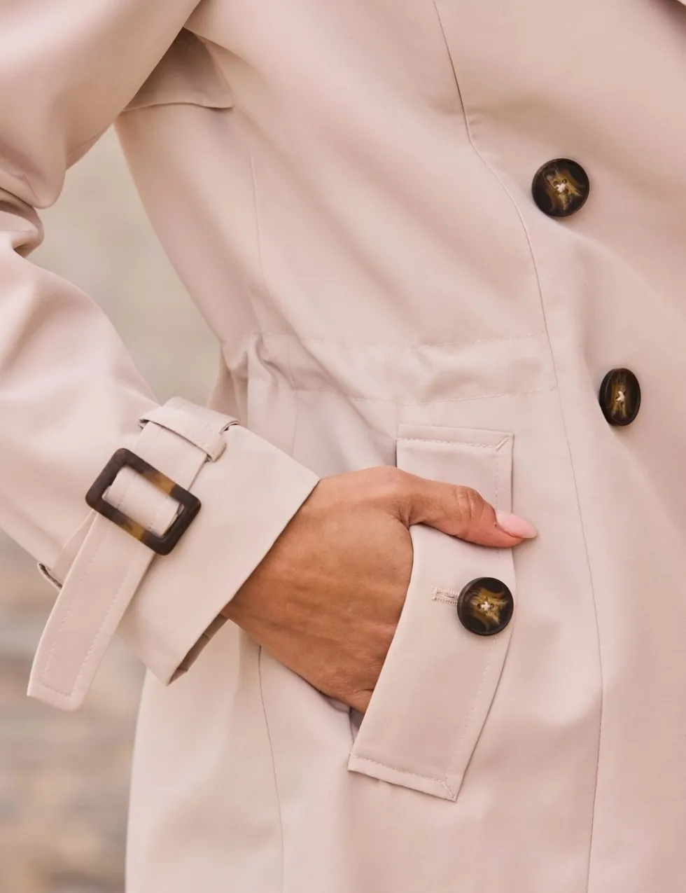 Cinched Waist Trench Coat