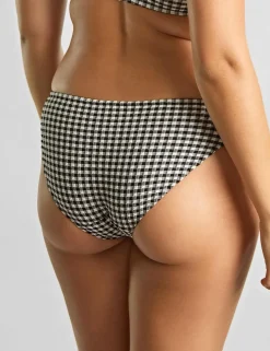 Classic Gingham High Leg Bikini Bottoms