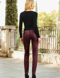 Coated Mid Rise Slim Fit Jeans