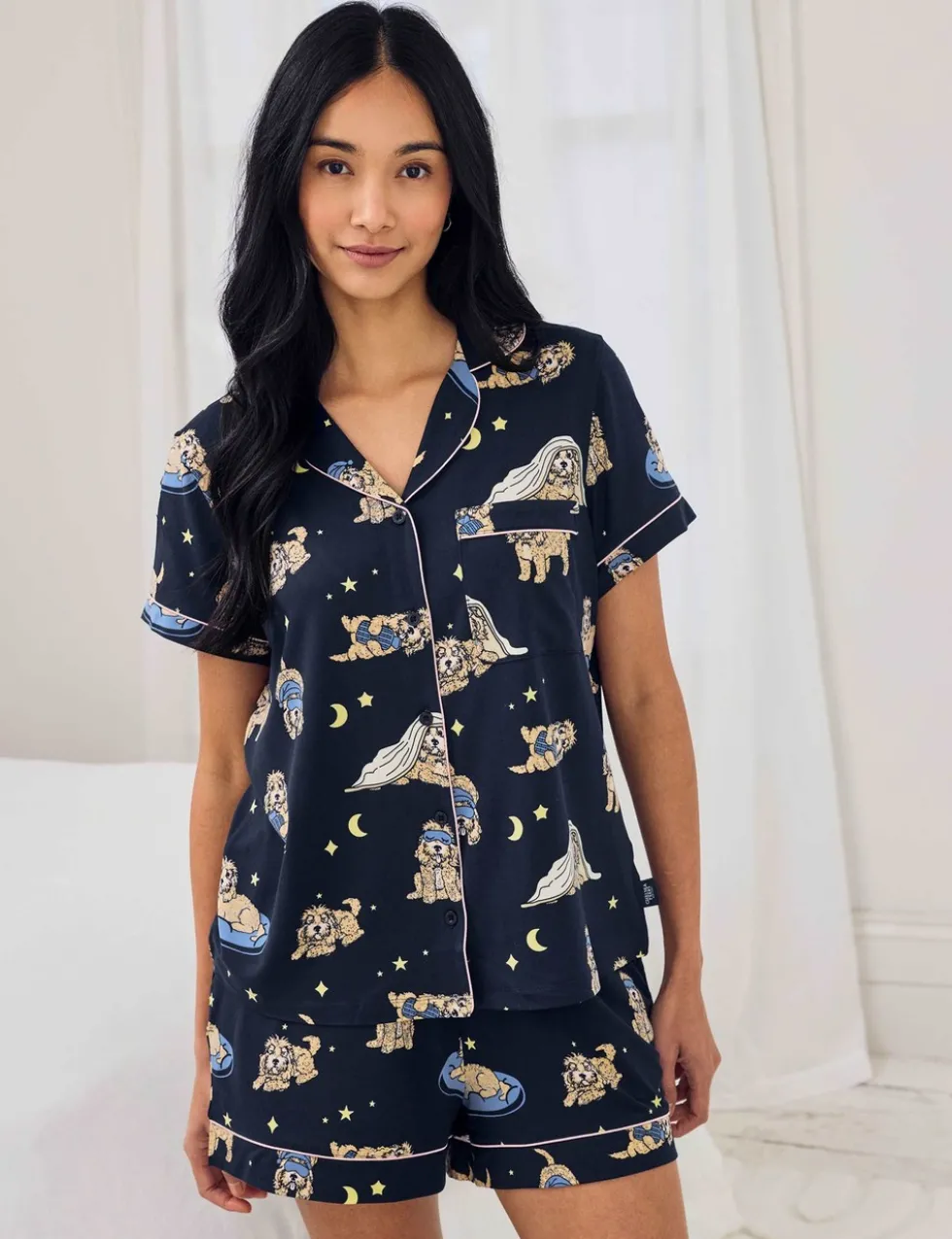 Cockapoo Snooze Dog Print Short Pyjama Set