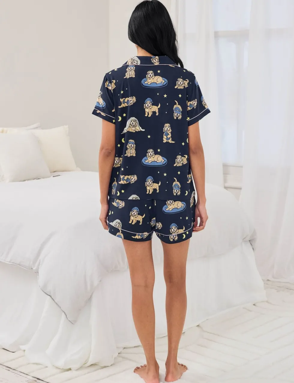Cockapoo Snooze Dog Print Short Pyjama Set