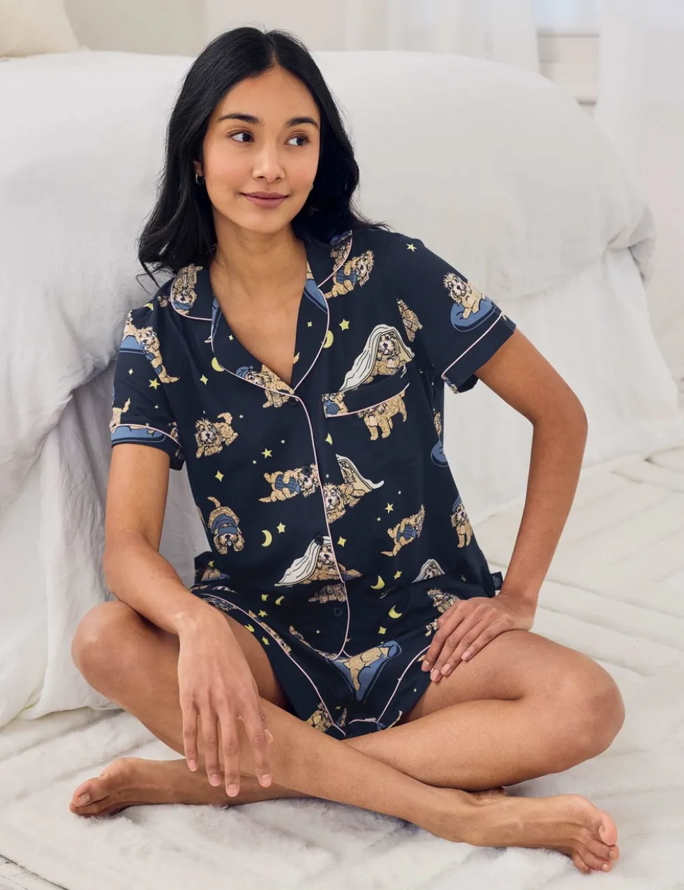 Cockapoo Snooze Dog Print Short Pyjama Set