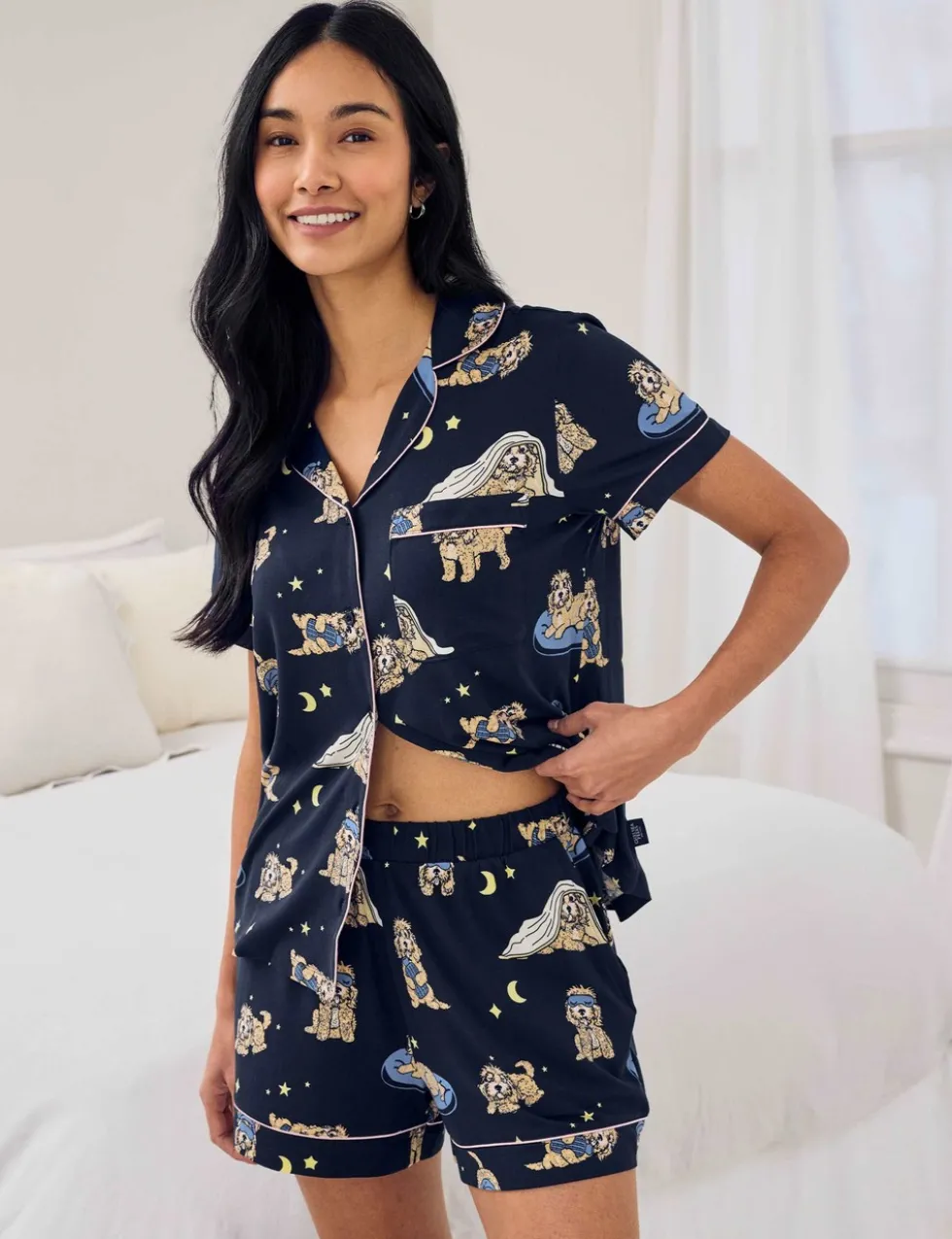 Cockapoo Snooze Dog Print Short Pyjama Set