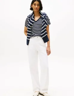 Cody Pure Cotton Striped V-Neck T-Shirt