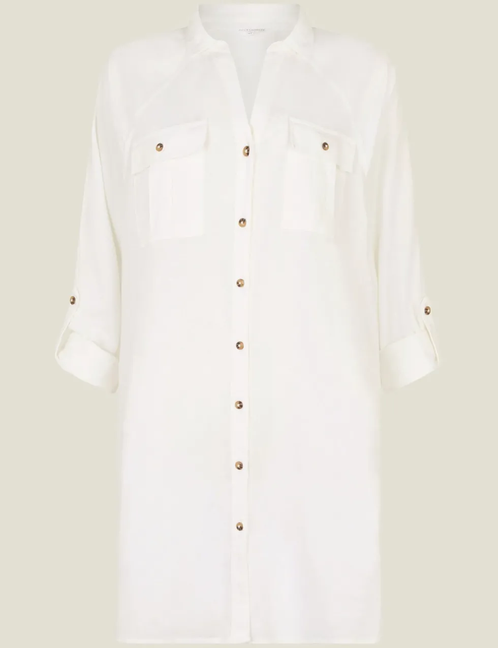 Collared Beach Shirt with Linen