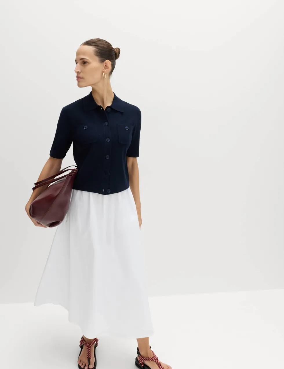 Collared Button Through Cropped Cardigan