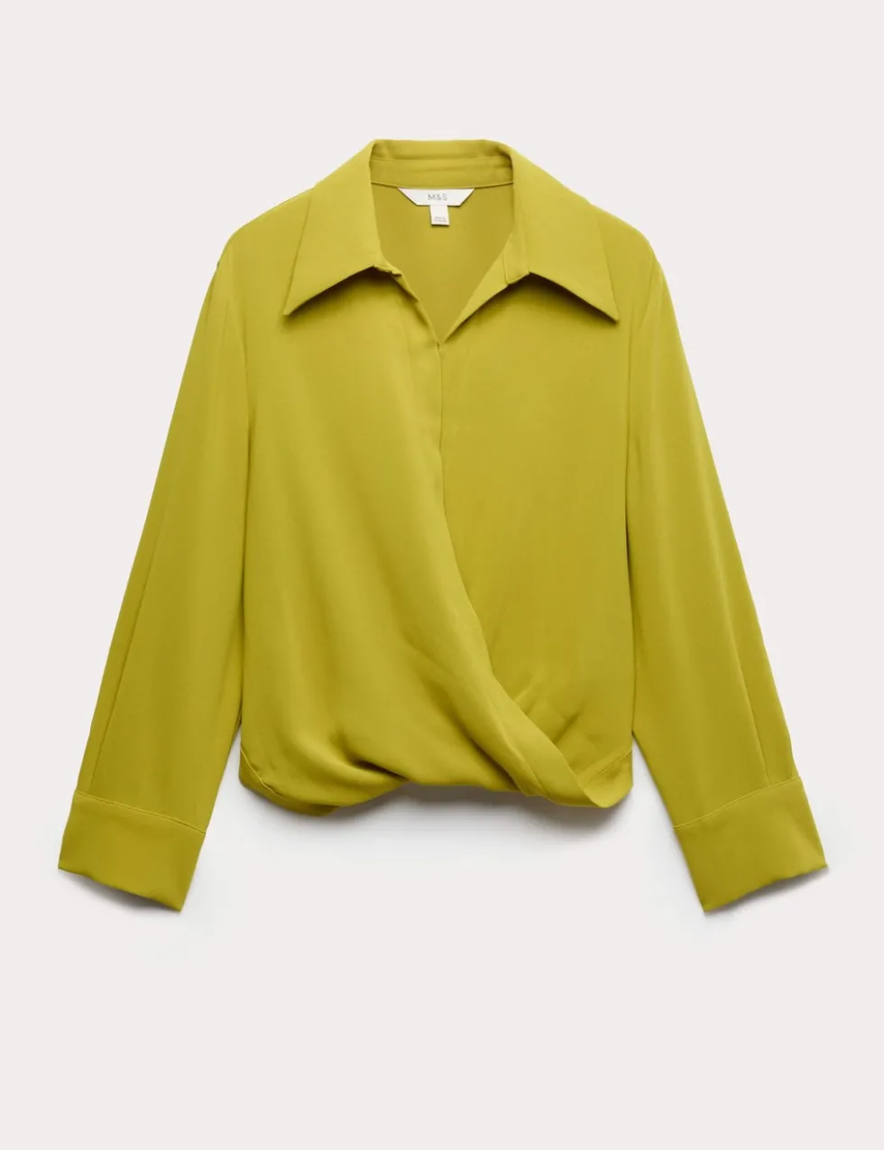 Collared Drape Wrap Shirt