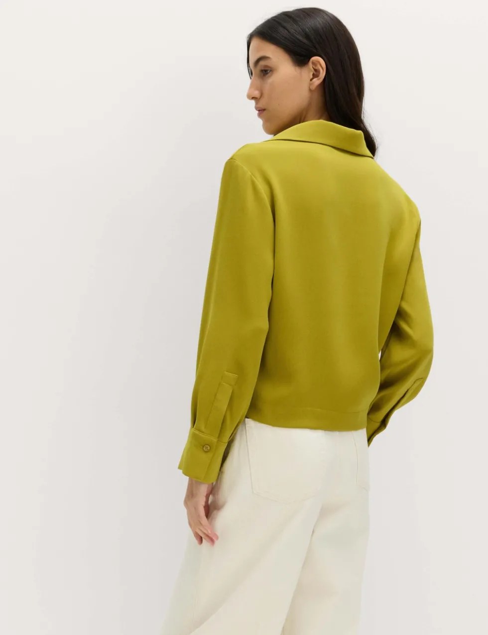 Collared Drape Wrap Shirt